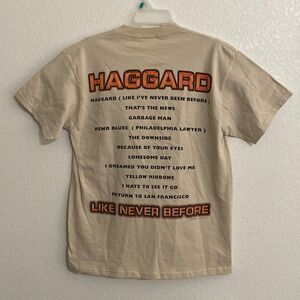 DELTA Pro Weight Men’s Cotton T Shirt with Merle Haggard Print Size M